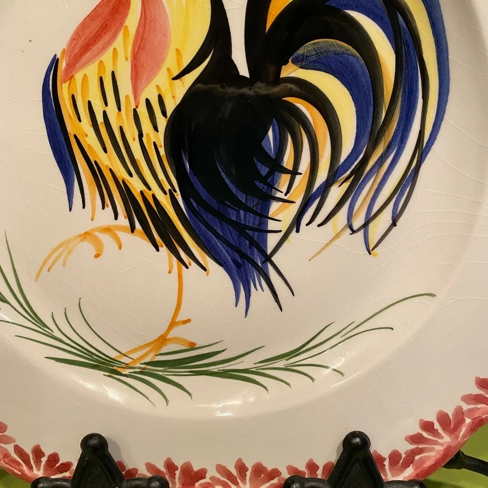 Square rooster plate - Picture 5 of 8